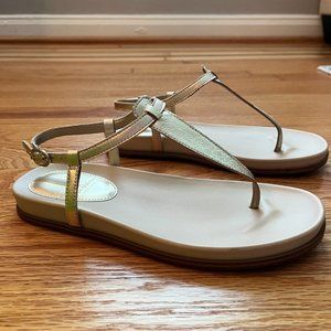 NWB Sam Edelman Womens Naomi Metallic Leather Thong Sandals, US size 8